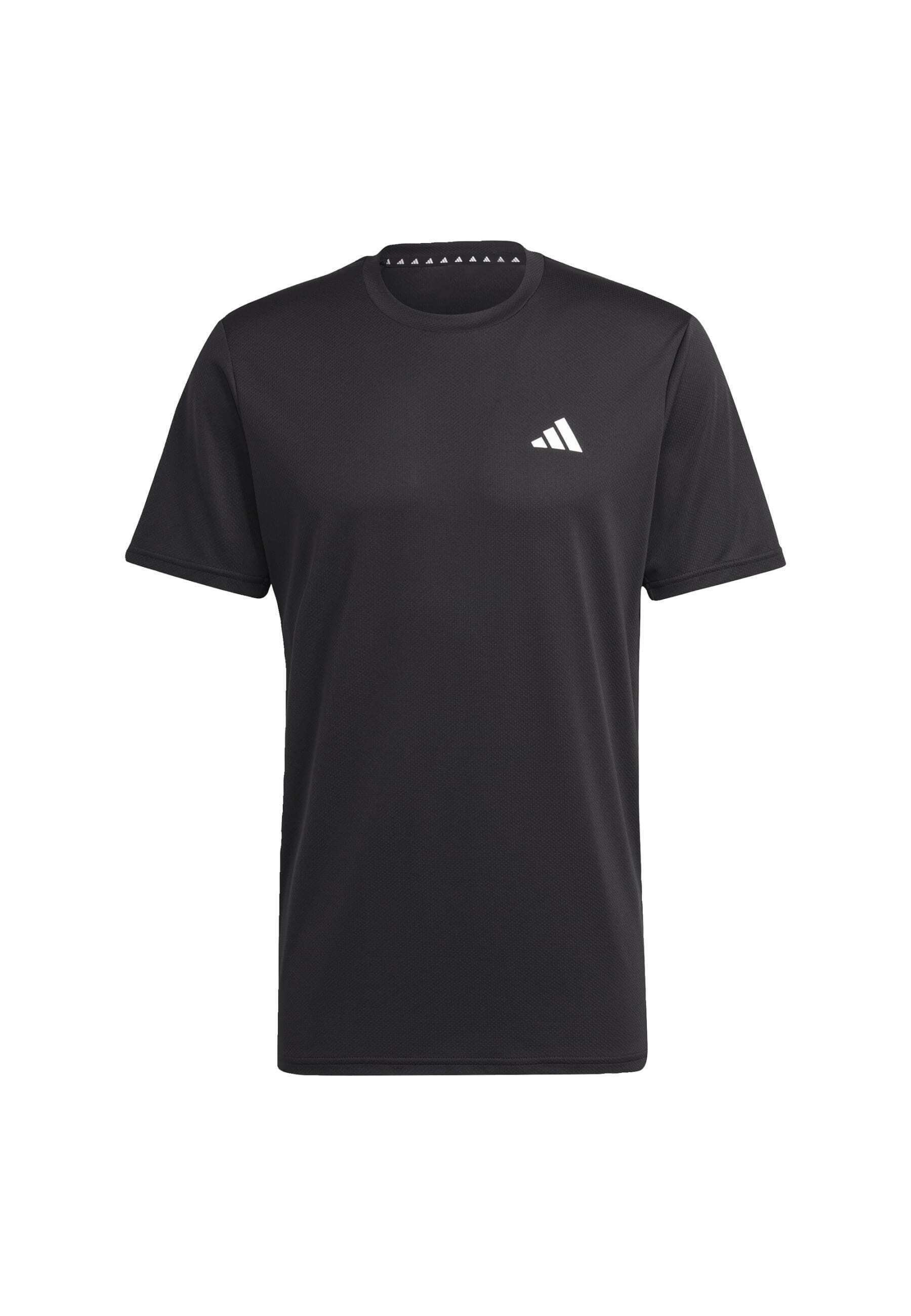 T-shirt sportiva adidas Performance TRAIN ESSENTIALS - nera e bianca