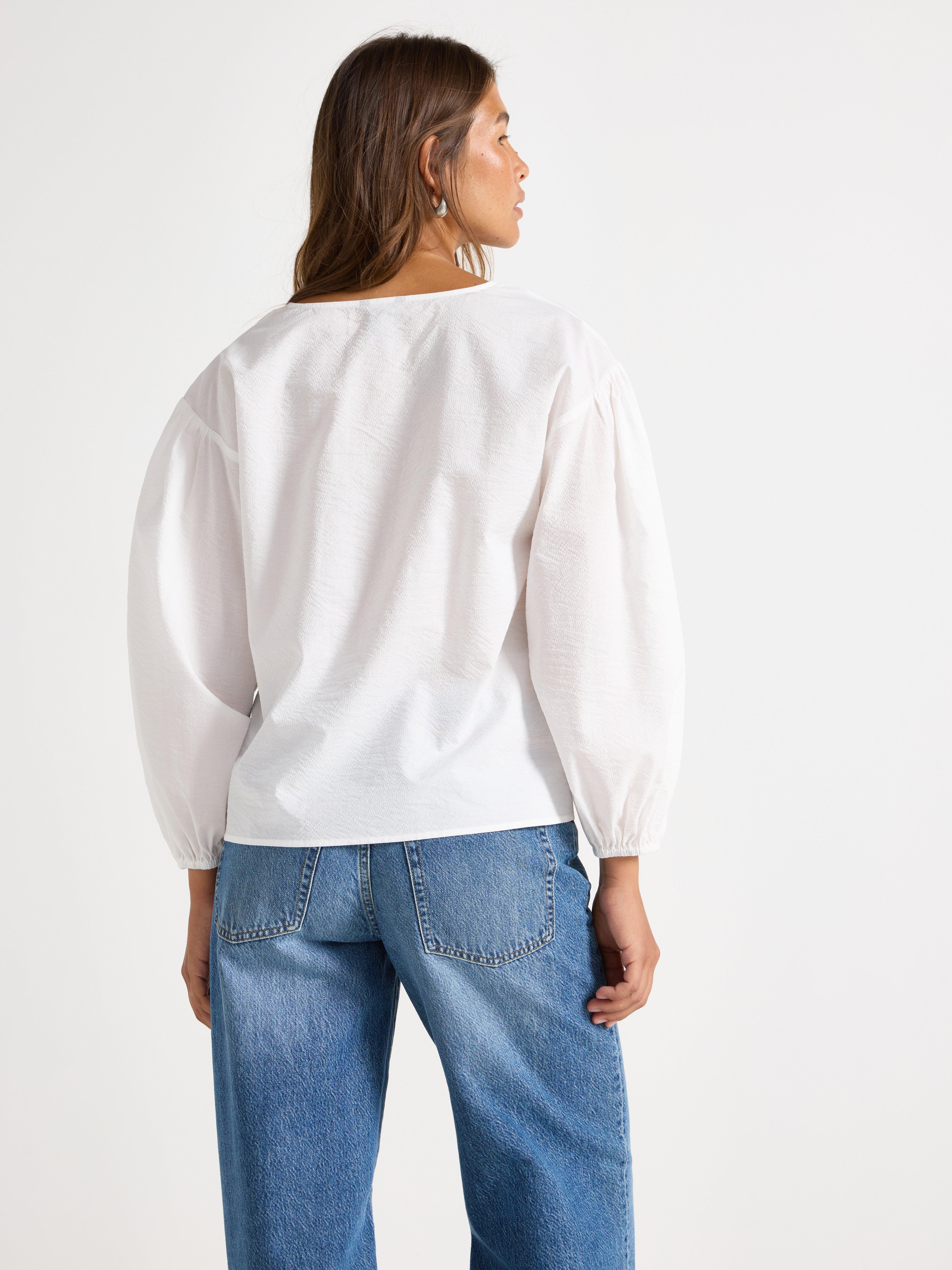 Blusa com detalhes de amarração Off White