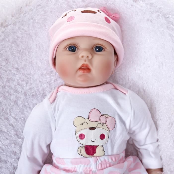 Muñeca Reborn - TEMPSA - 55 cm - Silicona - Juguete de regalo de cumpleaños - Niña de 3 a 10 años