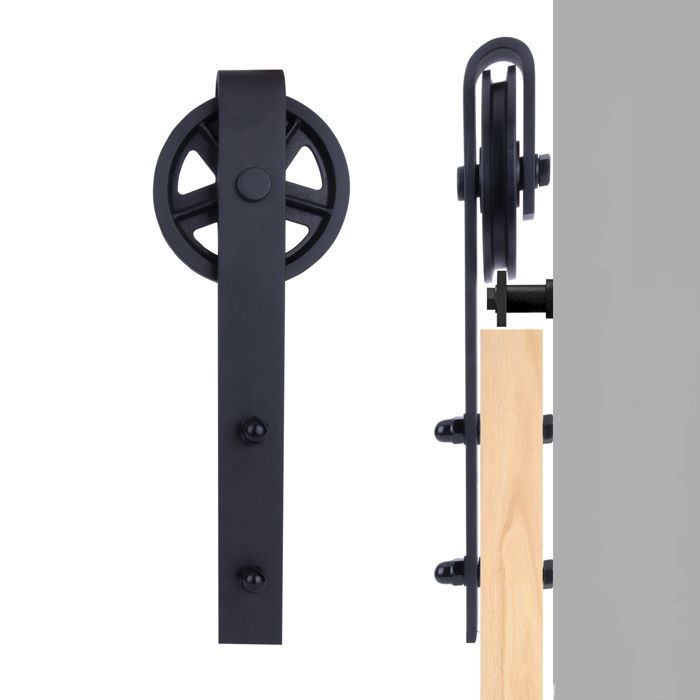 SNOGOLD 2.0M Schuifdeurrailsysteem voor industriële dubbele houten deuren, 6.56FT