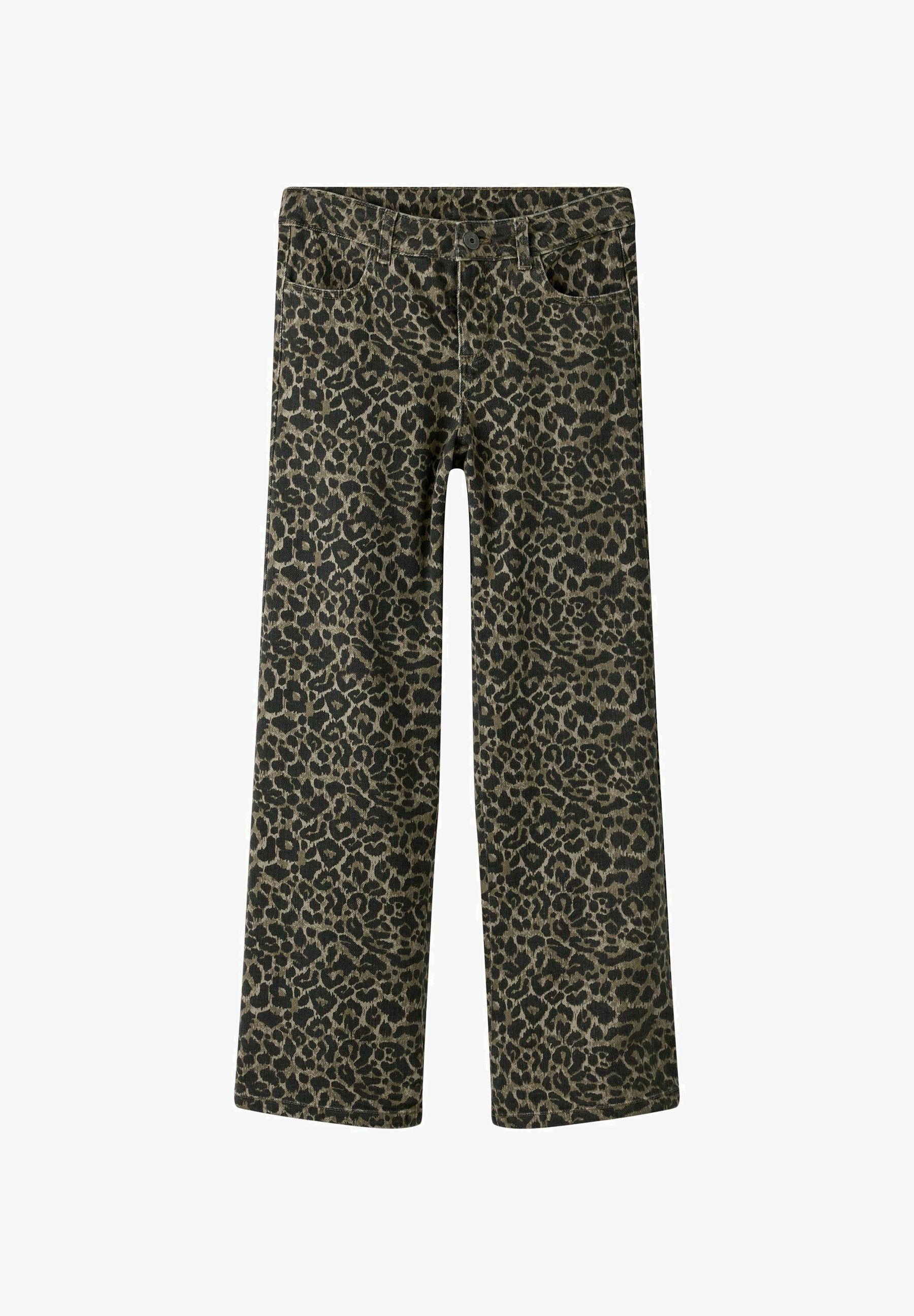 TWO SOON WIDE FIT LEOPRINT - Broek - tannine
