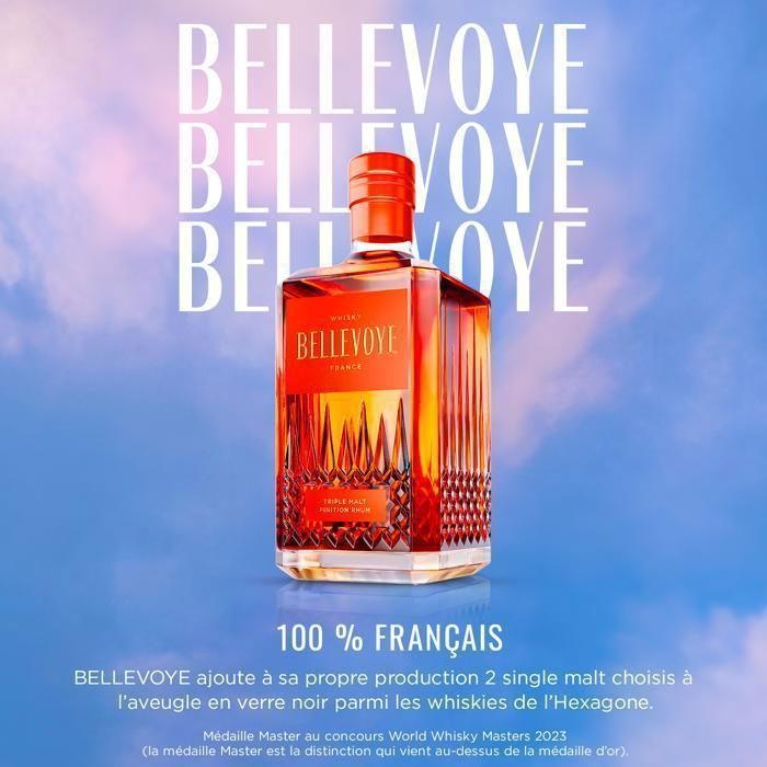 BELLEVOYE Orange - Triple Malt Whisky - Whisky francese Bellevoye - 40% Alcol - Origine: 100% Francia - 70 cl