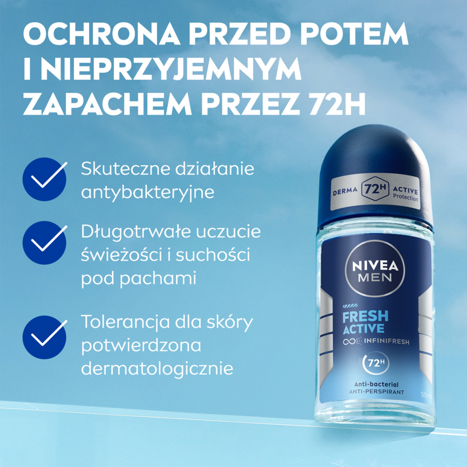 Nivea Men Roll-on Antiperspirant 50ml Fresh Active Men