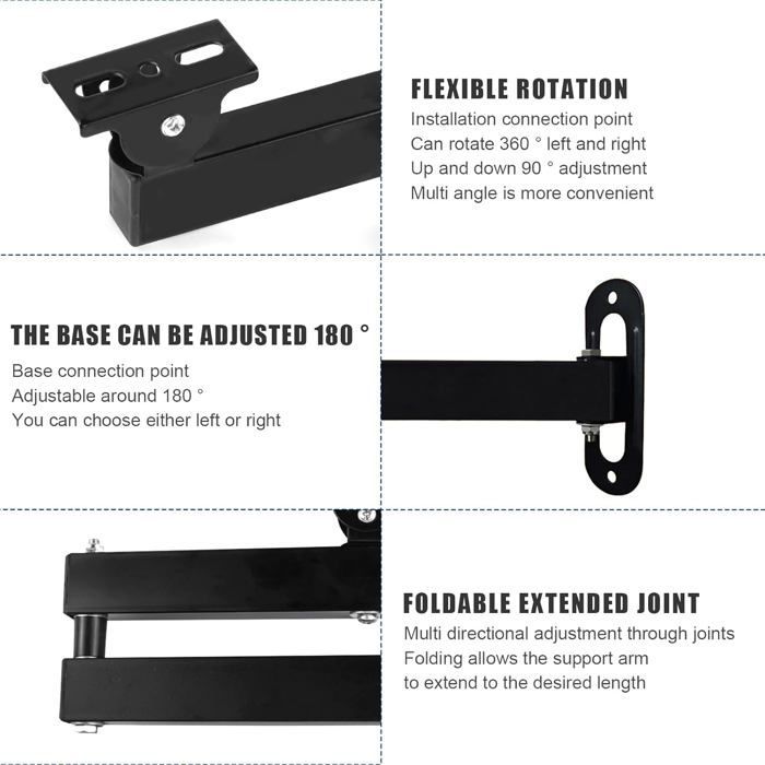 Soporte para proyector independiente ZGEER - Compatible con enchufes de 1/4 de pulgada - Plegable - Rotación de 360° - Inclinación de 90°