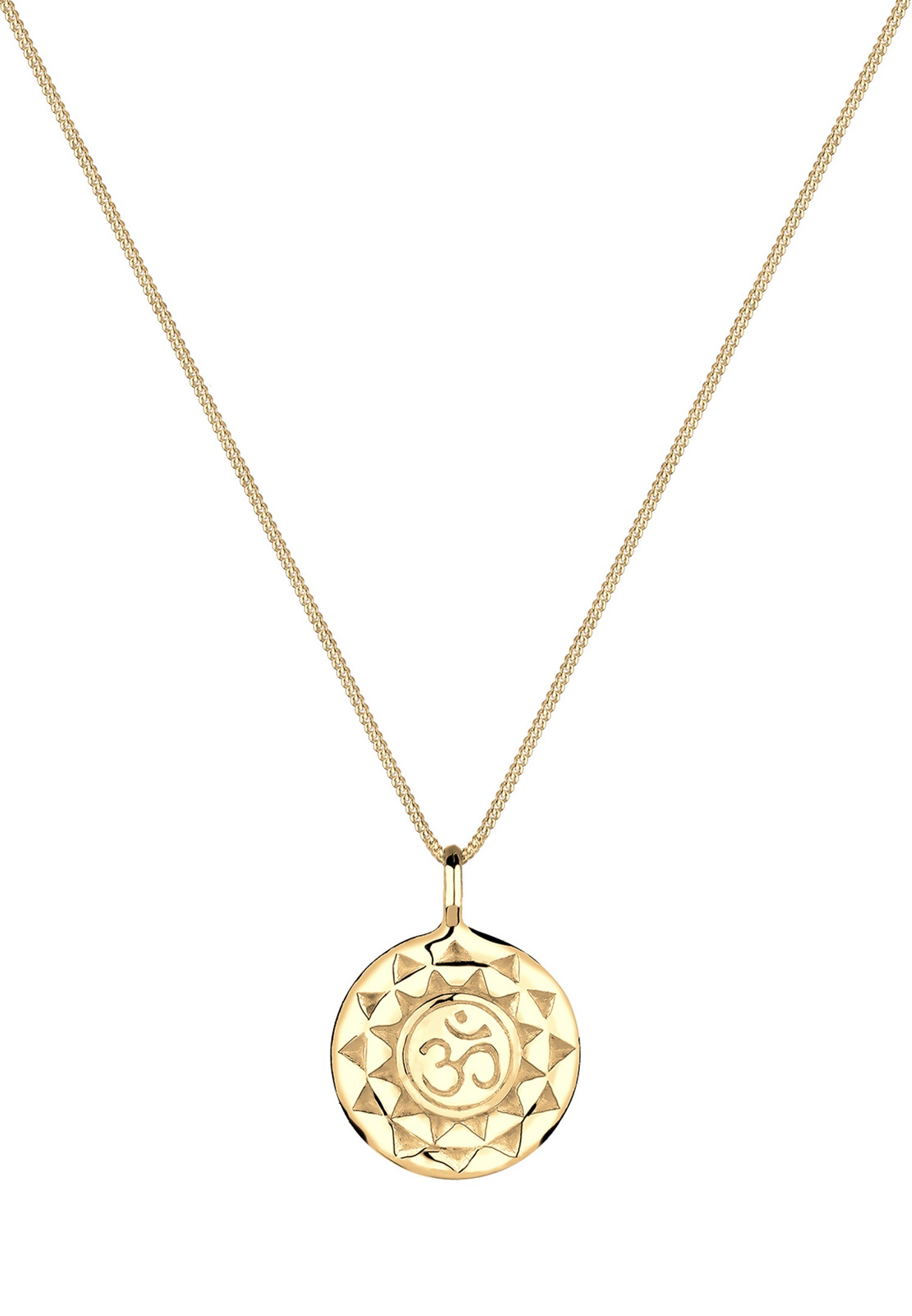 Elli Talisman Yoga Pendentif Vintage Look Collier Femme - (925/1000) Argent Plaqué Or