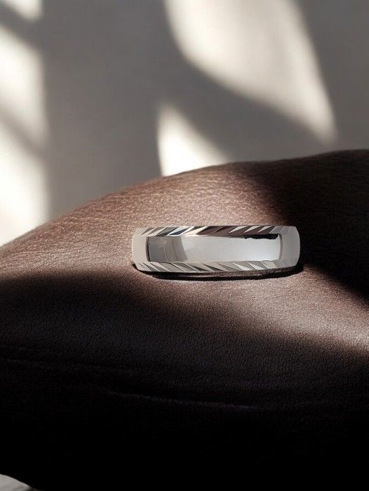 Fede nuziale da uomo in argento sterling 925 rodiato