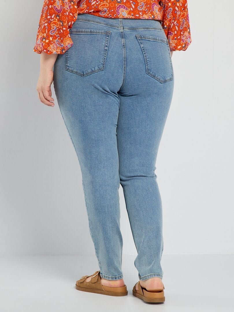 Calça jeans slim de cintura alta - L28 - azul