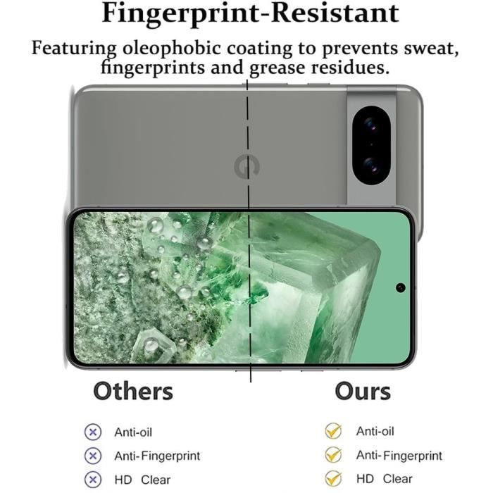 Displayschutzfolie – Google Pixel 8 – Gehärtetes Glas – 2er-Pack – Stoßfest (9H)