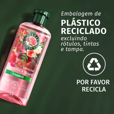 Herbal Essences Simító Sampon Rózsaillattal, Revitalizáló Sampon Száraz Hajra, 350 ml