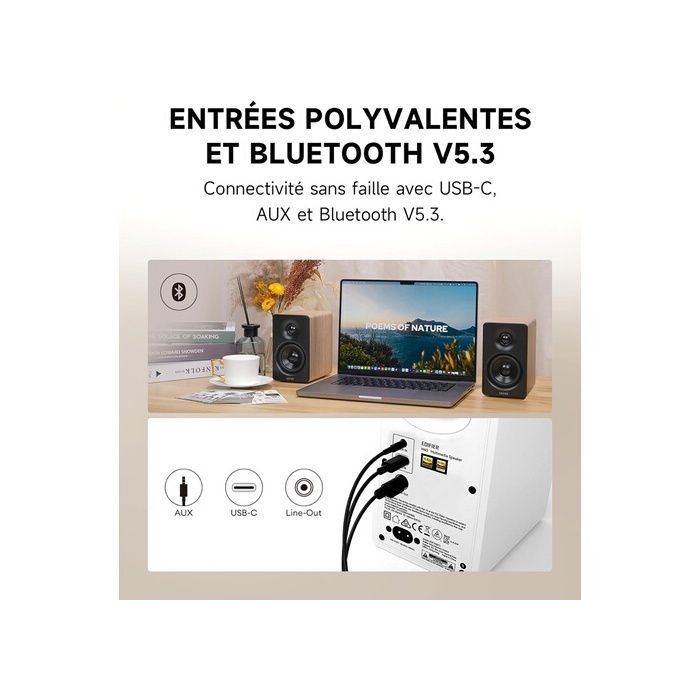 Multimedia speaker - Edifier - M60 - Bluetooth 5.3 - 66W RMS - High-resolution audio