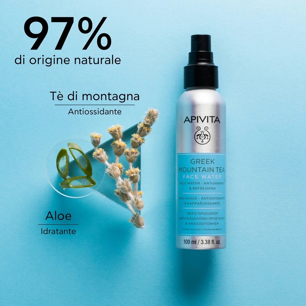 APIVITA Eau Visage Apivita Thé des Montagnes 100 ml Crème hydratante et protectrice