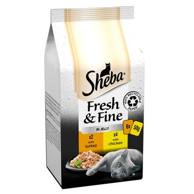 Sheba Fresh & Fine i gelé miniposer 6 x 50 g