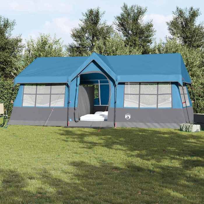 Tienda de campaña familiar con techo - vidaXL - 622x295x238 cm - Azul - Poliéster - Impermeable - Plegable - Portátil