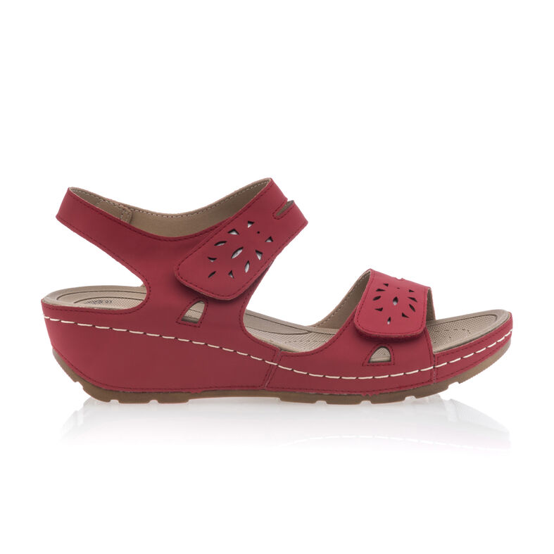 Rote Damensandalen / Zehenfreie Schuhe