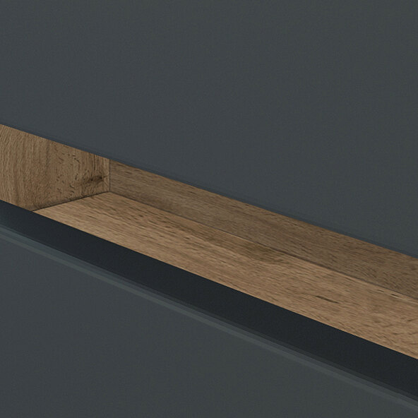 Lincoln under-sink cabinet, 60 cm, matt grey/wotan oak