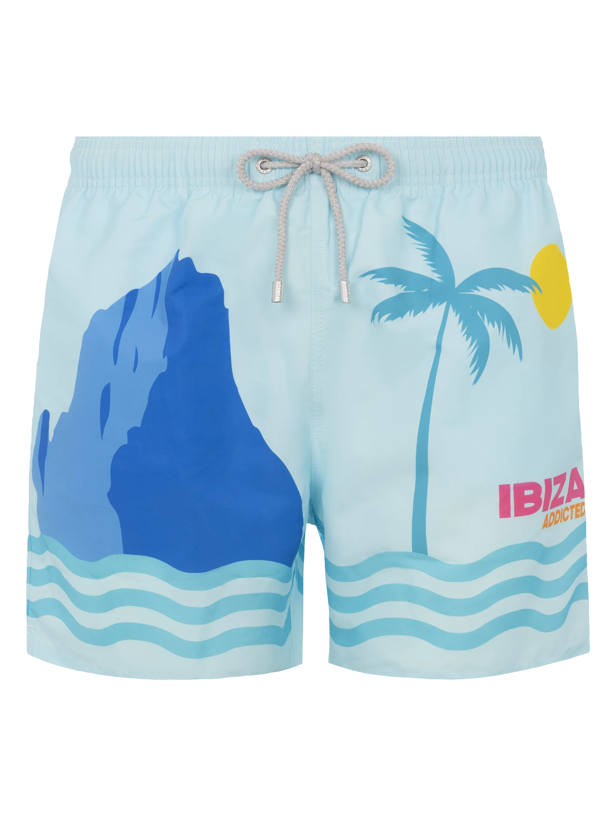 Gustavia midi-badpak met print van een Ibiza-ansichtkaart