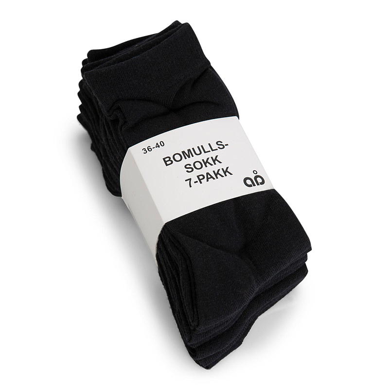 Chaussettes Time 2 Change, lot de 7, pointure 36/40, coton, noires