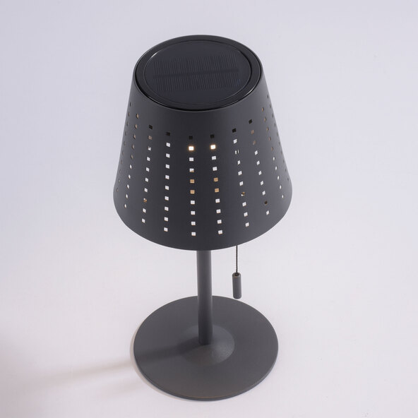 LED battery-powered solar table lamp Mandy, anthracite