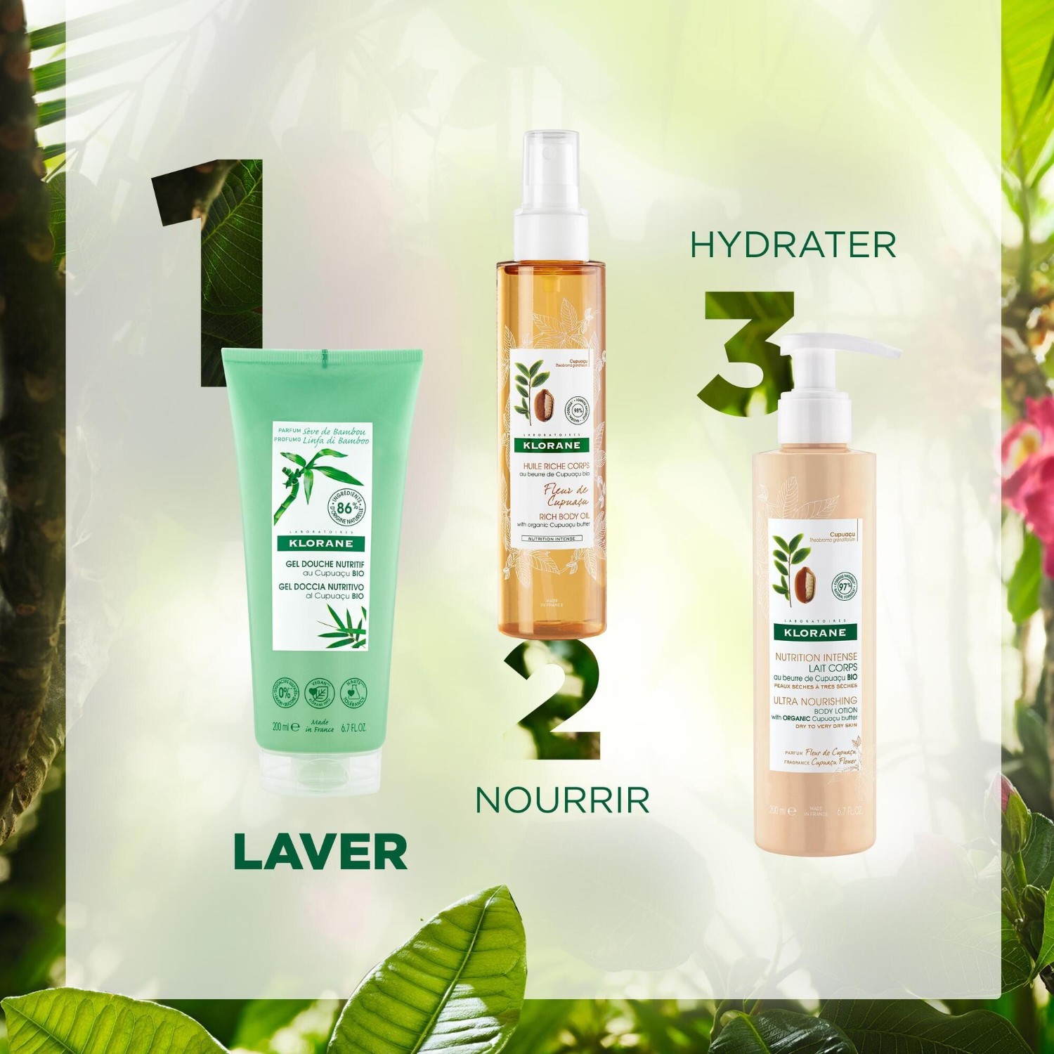 Klorane Gel douche au Cupuaçu BIO - Sève de Bambou