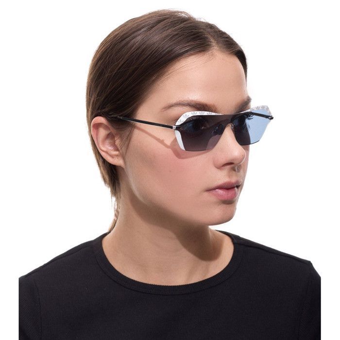 lunettes de soleil Adidas pour femme, lunettes à effet miroir, catégorie de filtre 2, blanc/bleu/argent