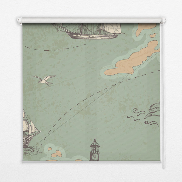 Roleta zaciemniająca wewnętrzna - 50x50 cm - Mapa Oceanu