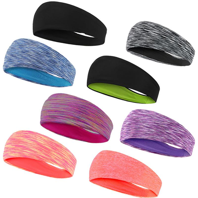 Faixa esportiva feminina antiderrapante para absorver suor, ideal para basquete, corrida, fitness e exercícios, além de acessórios para cabelo.