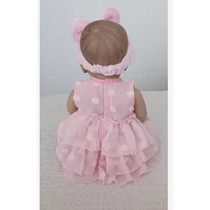 Muñeca bebé reborn de 46 cm – Cuerpo de vinilo completo – Cabello pintado realista – Bettie