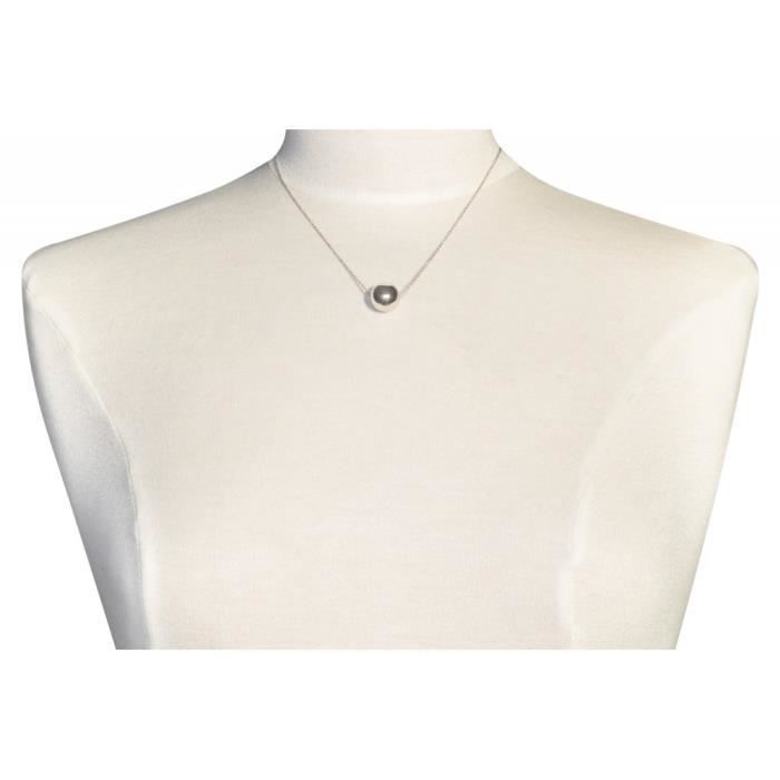Les Poulettes Bijoux - Silver Necklace with Large 14mm Bead