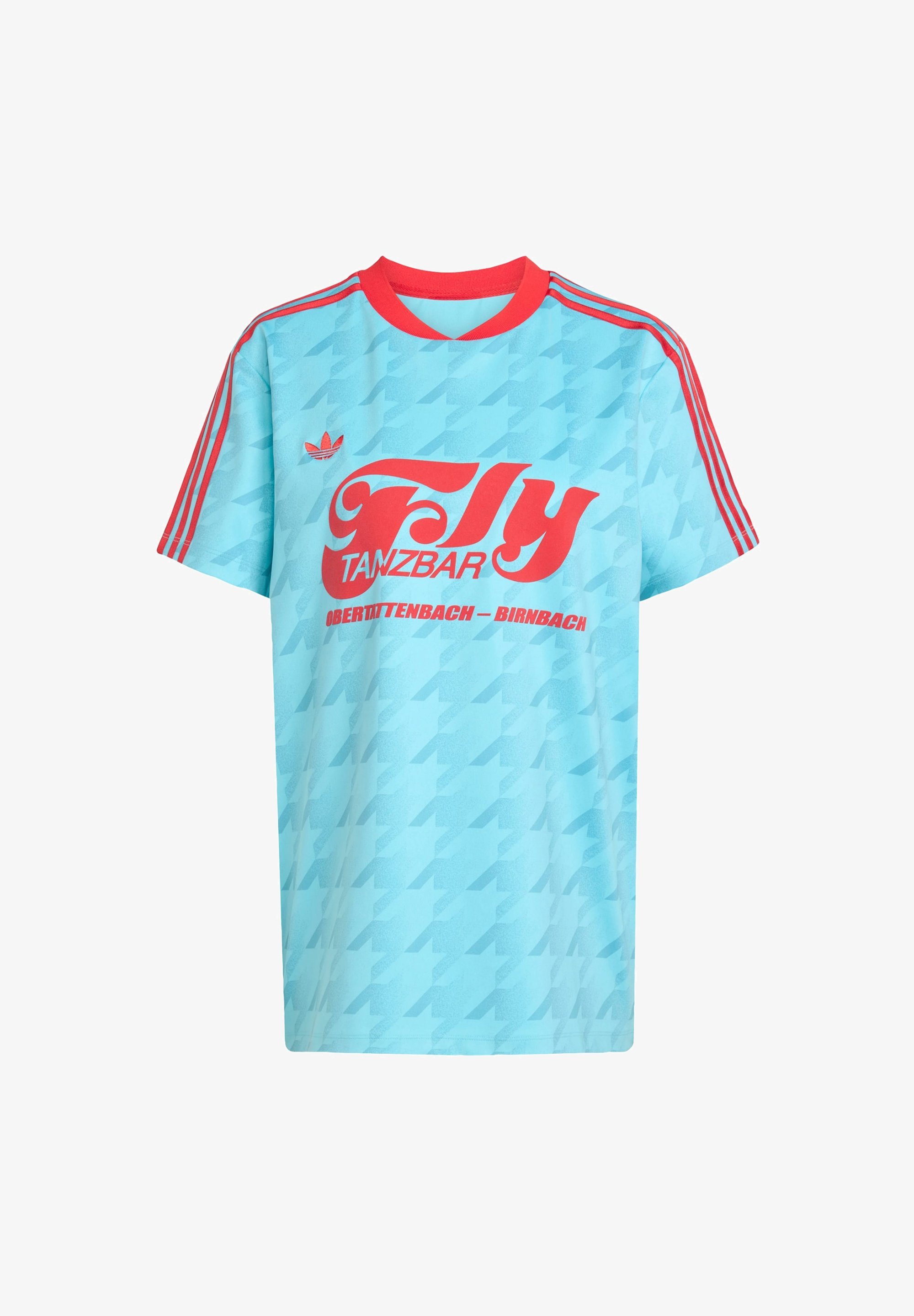 adidas Originals FOOTIE - T-shirt stampata - blu fluorescente