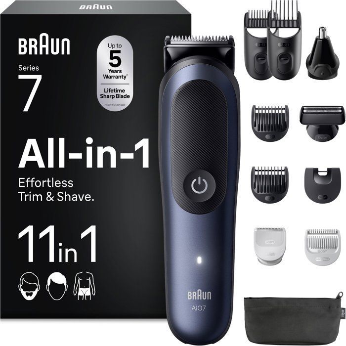 Rifinitore multifunzione - BRAUN - MGK7540 - 120 min - Impermeabile - Nero