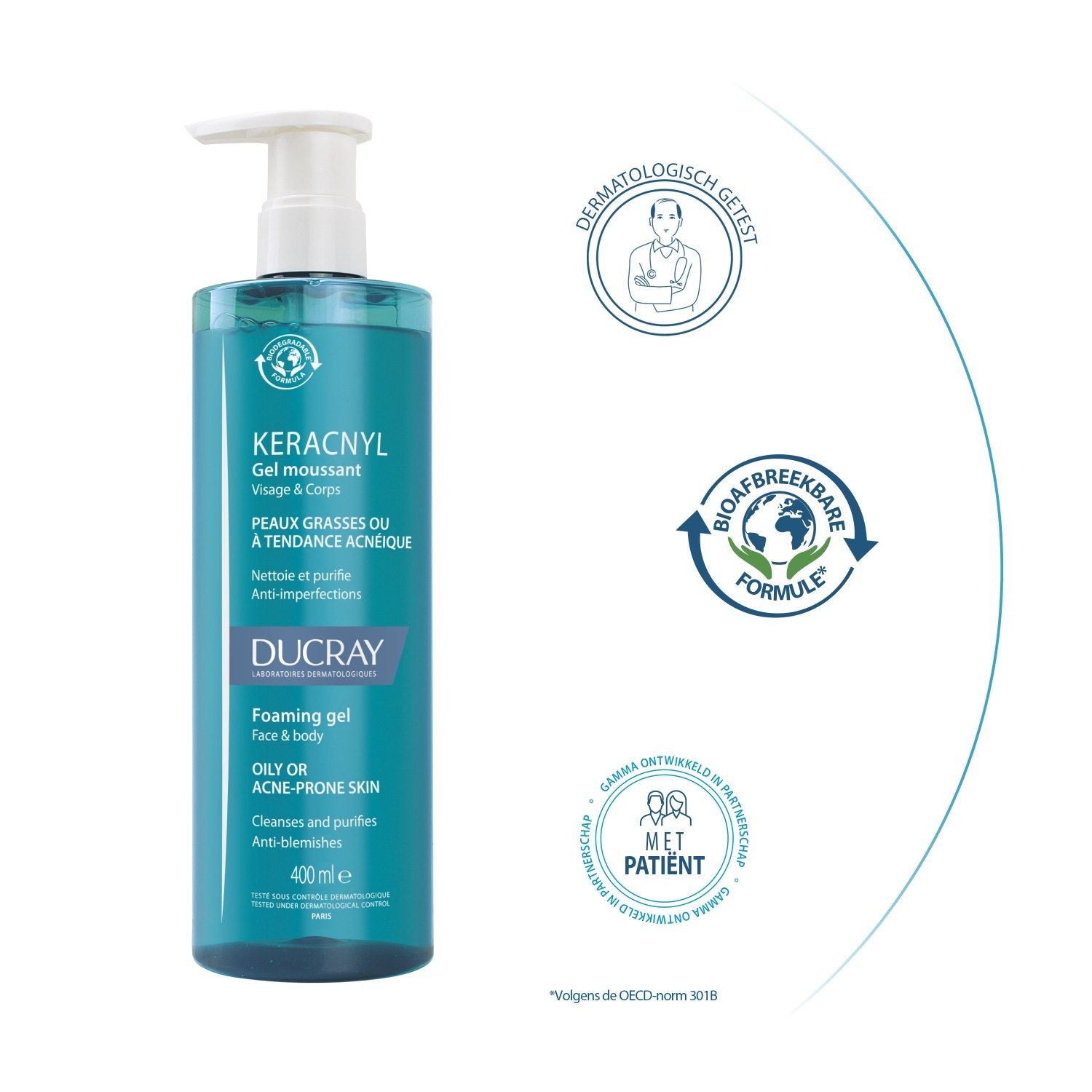Ducray čistilni gel KERACNYL penasti gel - 200 ml