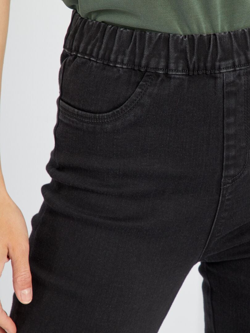 Jeggings de cintura alta e elásticas - PRETO