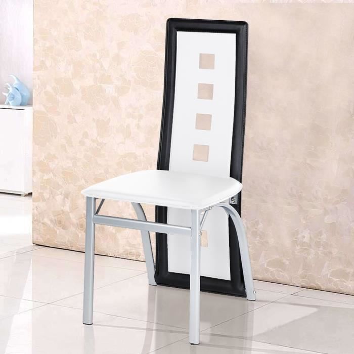 Chaise de salle à manger scandinave - DIYA - Lot de 2 - Blanc and noir - 42*42*101 CM
