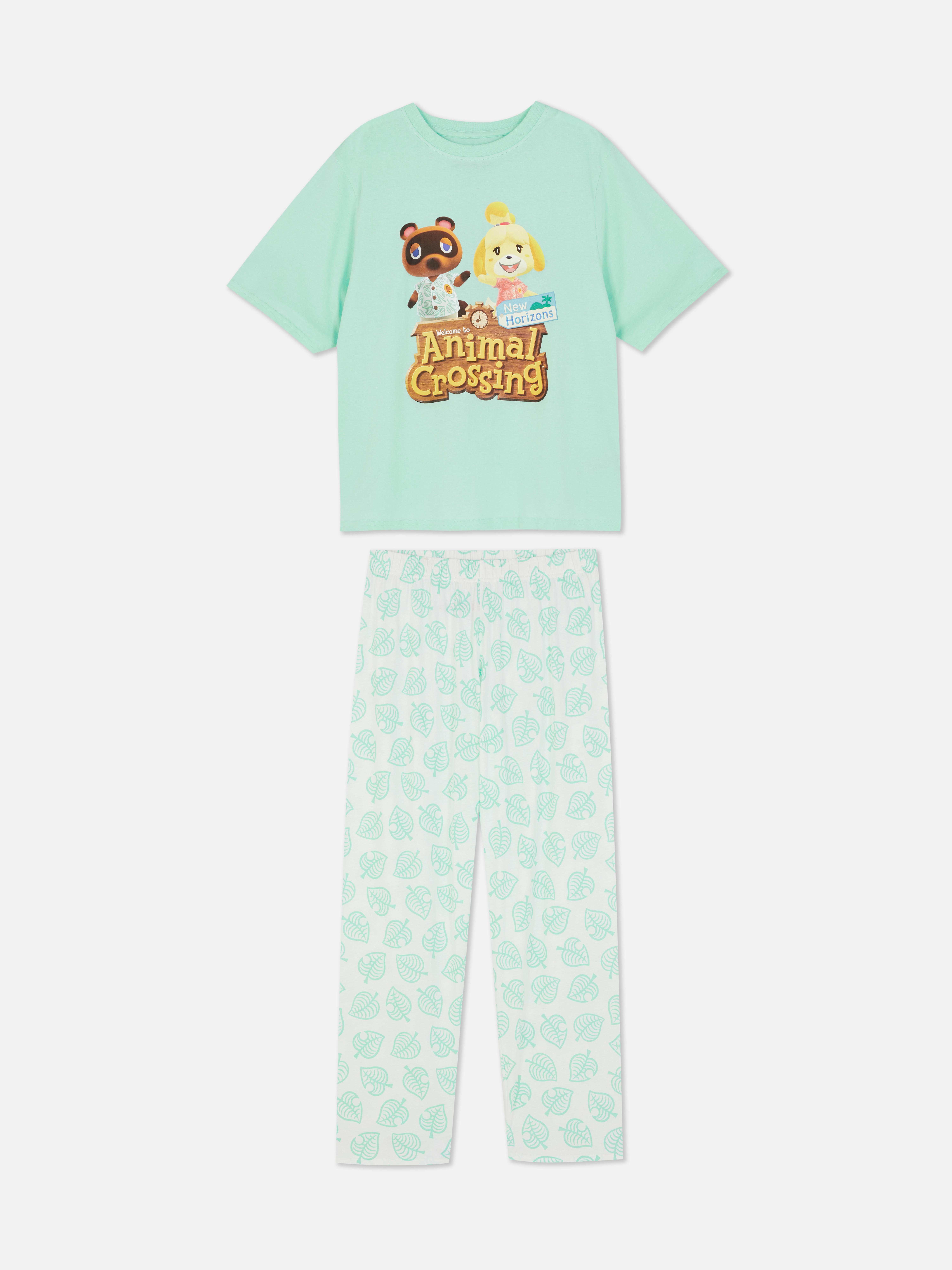 Pijamale Animal Crossing Pijamale Animal Crossing cu top cu mânecă scurtă și pantaloni lungi
