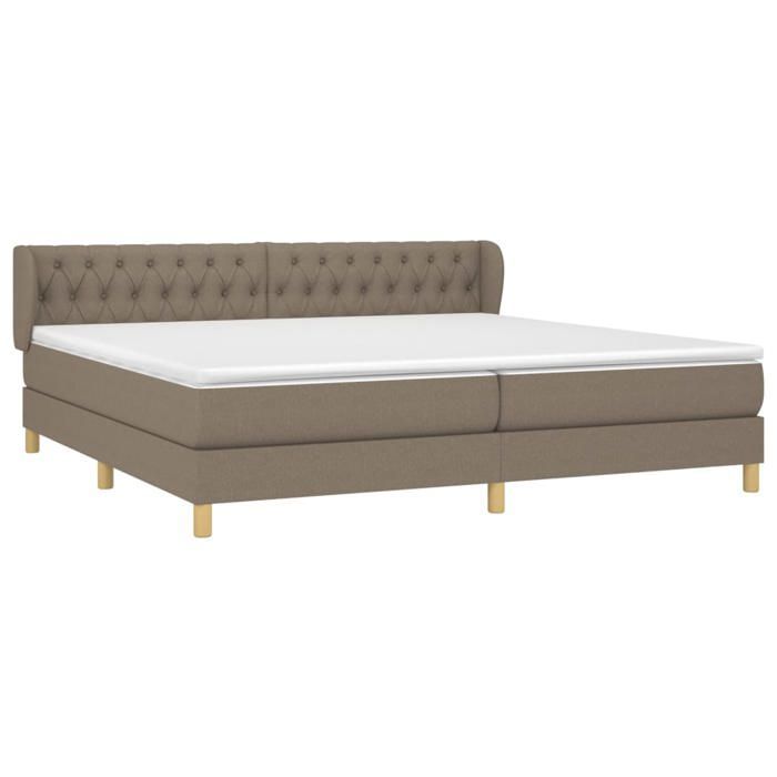 Maison Exclusive - Base letto a doghe con materasso color tortora 200x200 cm in tessuto