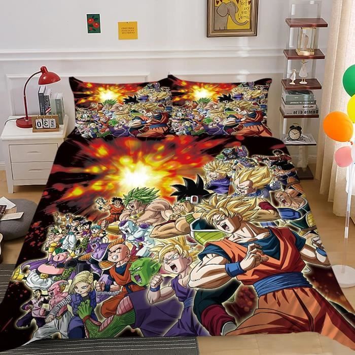 Set di biancheria da letto Dragon Ball Z con copripiumino e federa, regalo manga anime per ragazzo 140x200cm [8036]