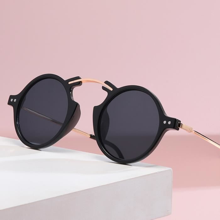 Gafas de sol SHARPHY para hombre, montura redonda, estilo hip-hop metal, nuevas, negras, modernas, de alta calidad.