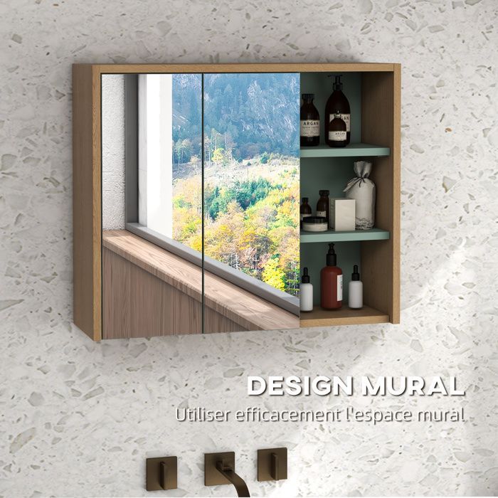 kleankin - Ensemble de meubles de salle de bain - Bois - 60x40x50.5cm - Vert