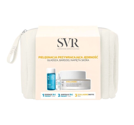 SVR zestaw kosmetyków do pielęgnacji krem przeciwstarzeniowy 50 ml   serum 10 ml   esencja 30 ml   kosmetyczka