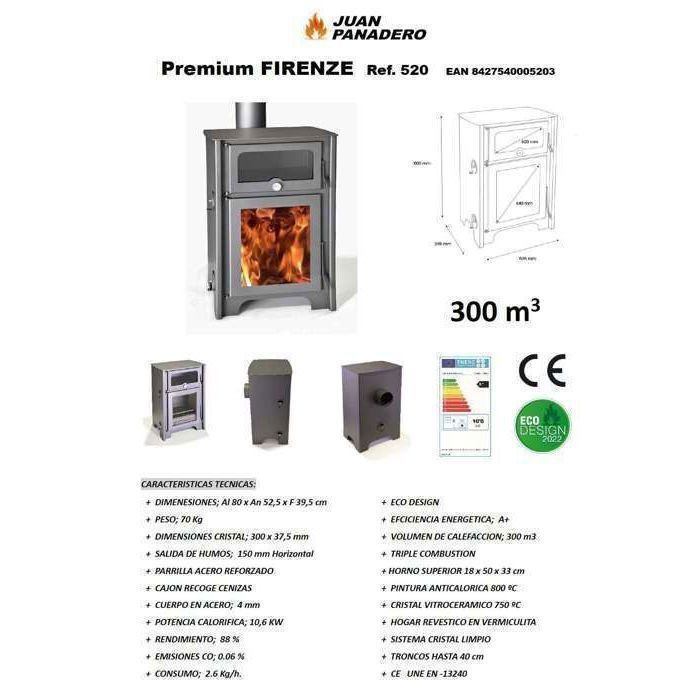ESTUFA DE LEÑA FIRENZE SERIE PREMIUM