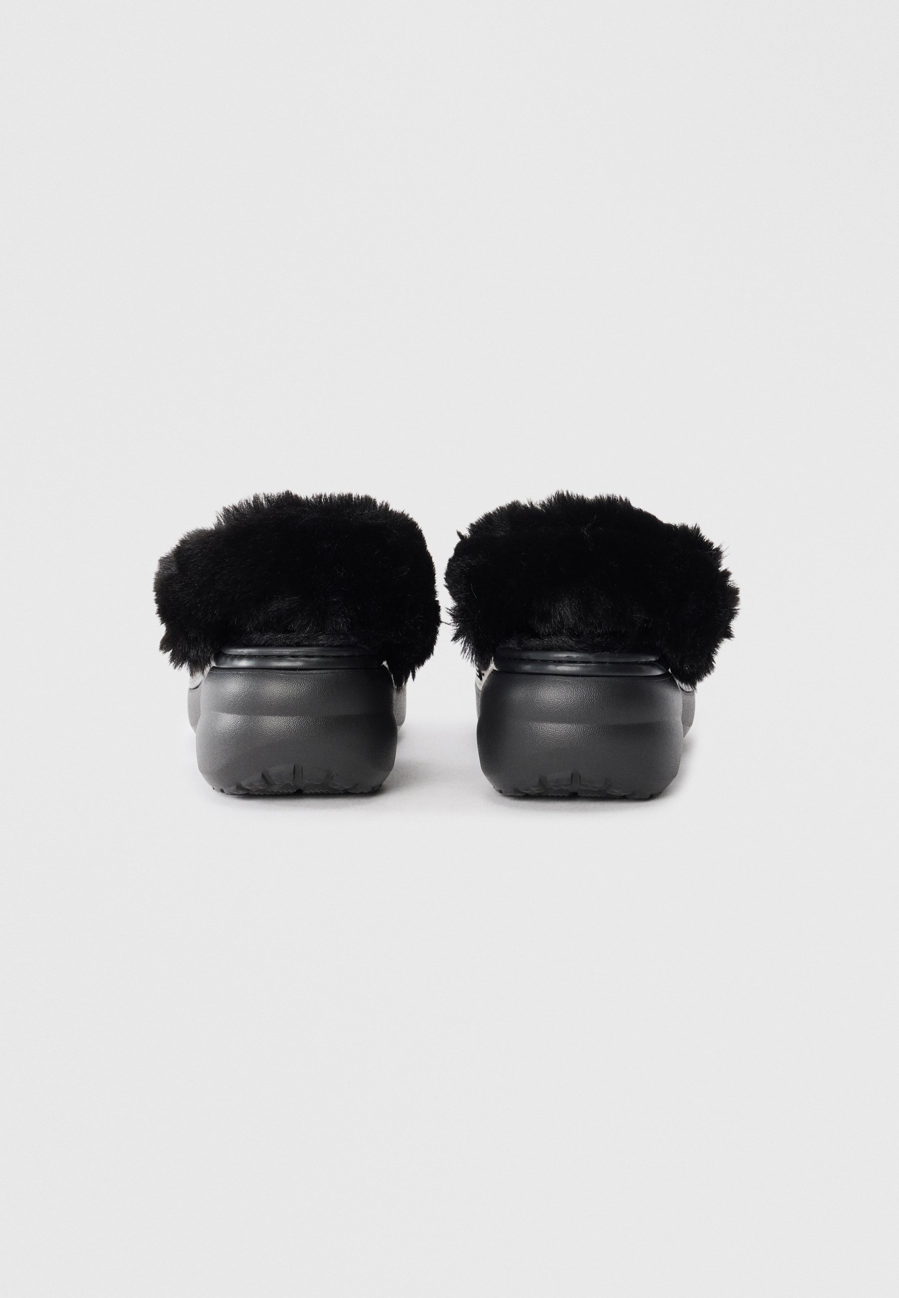 Crocs PLATFM à bride doublée en fourrure - Mules - noires