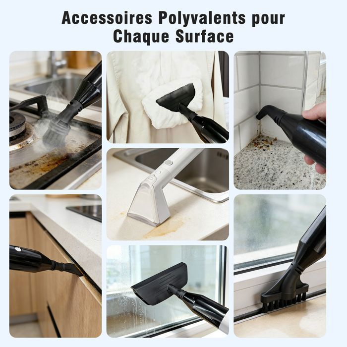 Pulitore per divani in tessuto - Pulitore a vapore da 1700 W - Lavamoquette con accessori versatili - Serbatoio da 1850 ml - Cavo da 5 m