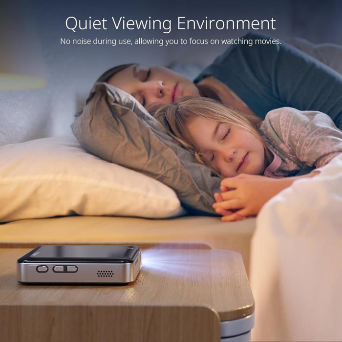Proyector mini DLP TRAHOO Y200 - Full HD 1080P - Tecnología DLP - Silencioso - Portátil - 9,8 x 9,8 x 2,15 cm