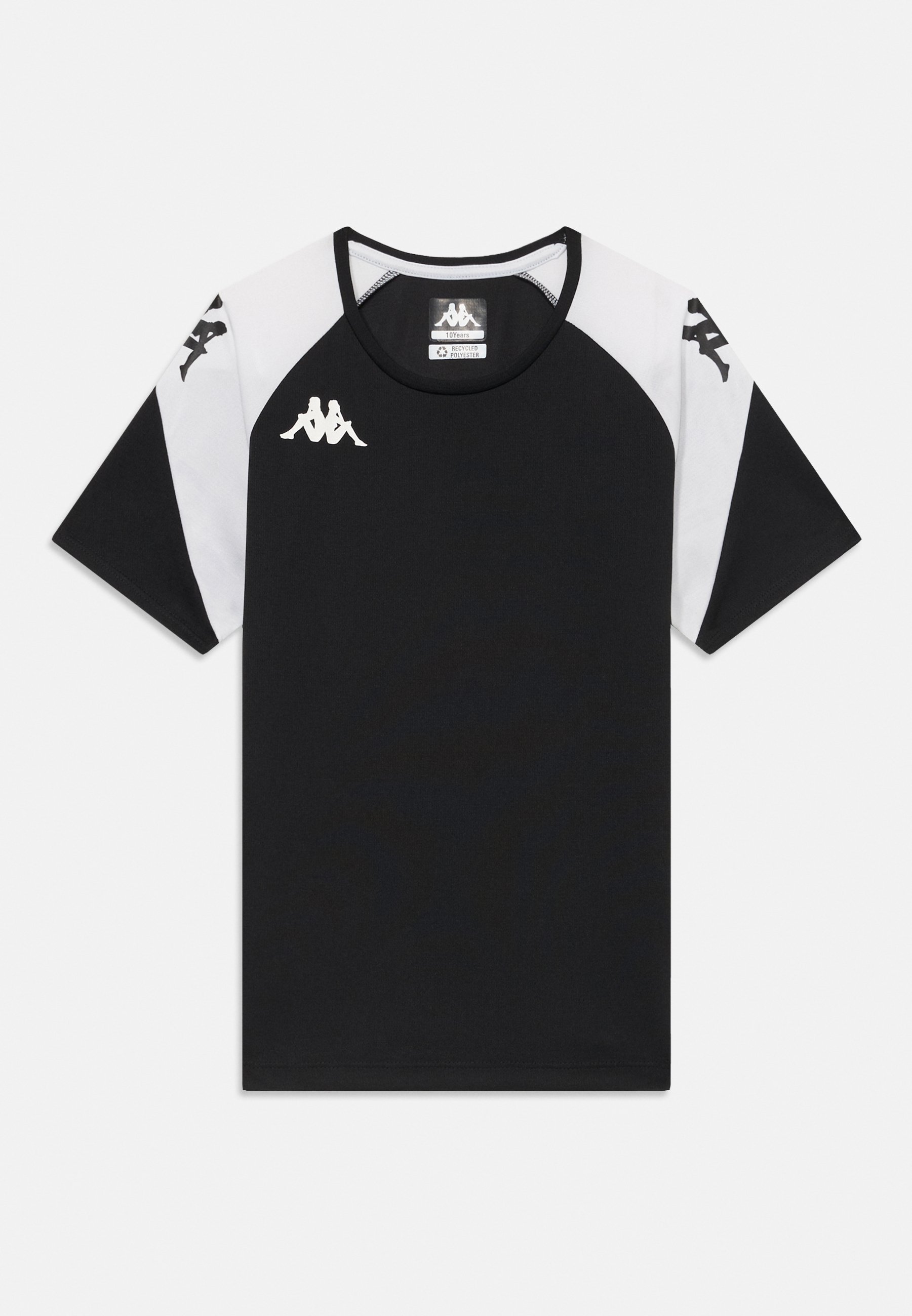 Camiseta esportiva unissex Kappa LORETO - preta/branca