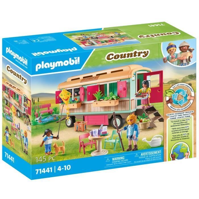 PLAYMOBIL 71441 Caravan Bar e Negozio, Vita di Fattoria in Campagna, 145 pezzi, Età 4+