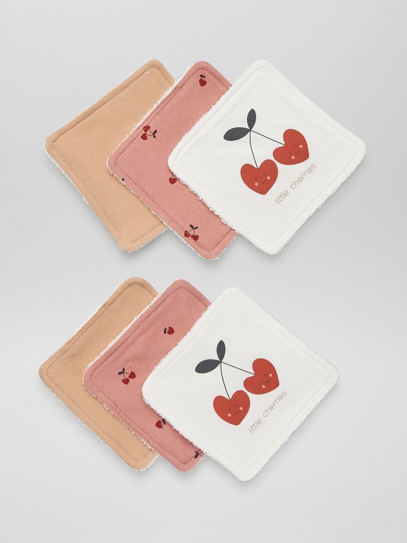Set van 6 wasbare doekjes - ROZE