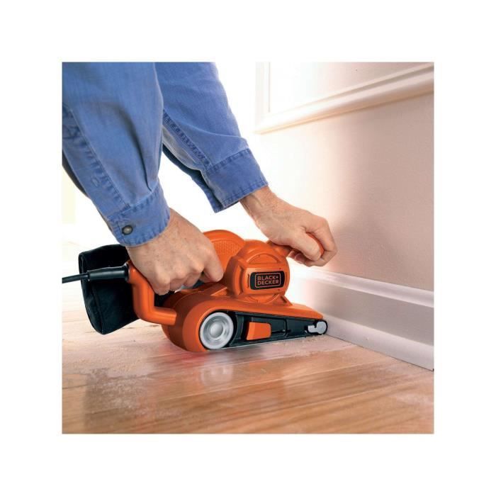 Ponceuse à bande filaire - BLACK+DECKER - KA86-QS - 720W - 75 x 457mm - avec bande abrasive et sac collecteur