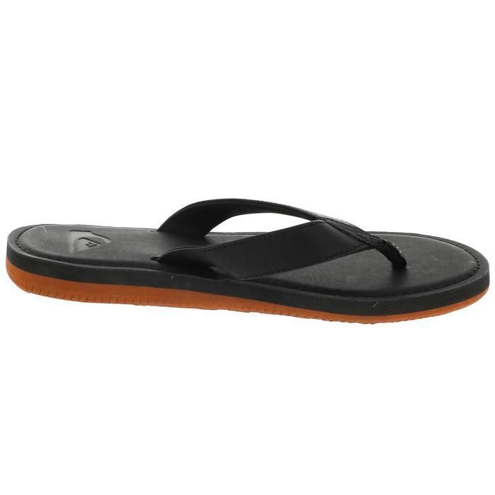 Men's Flip-Flops - Quiksilver - Molokai Nubuck - Black - Non-Slip - Suede-Nubuck