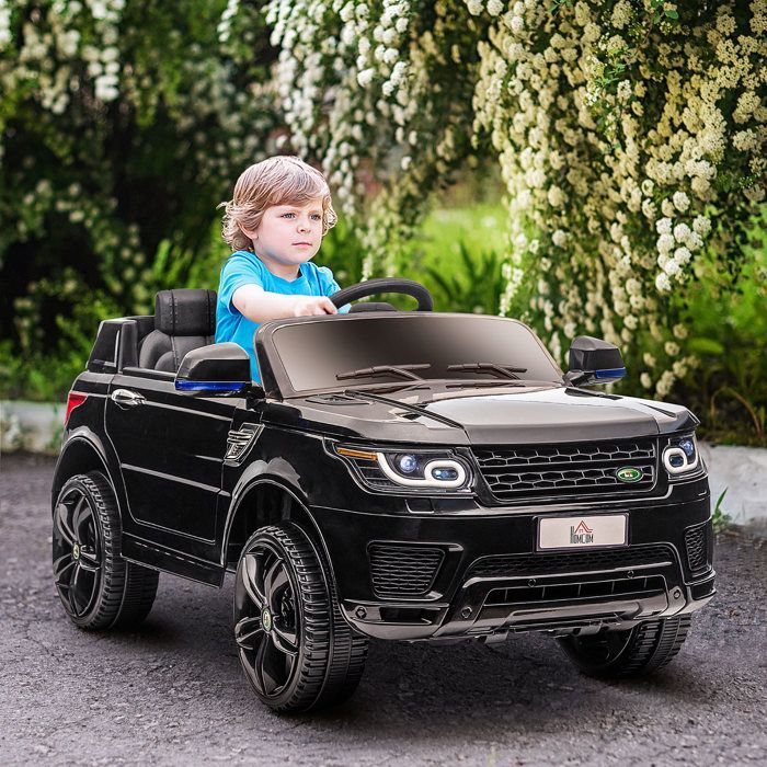 Elektrische kinderauto - HOMCOM - 12V - Dubbele motoren - Veerophanging, 2.4G afstandsbediening - Snelheden 3 tot 5 km/u - Zwart