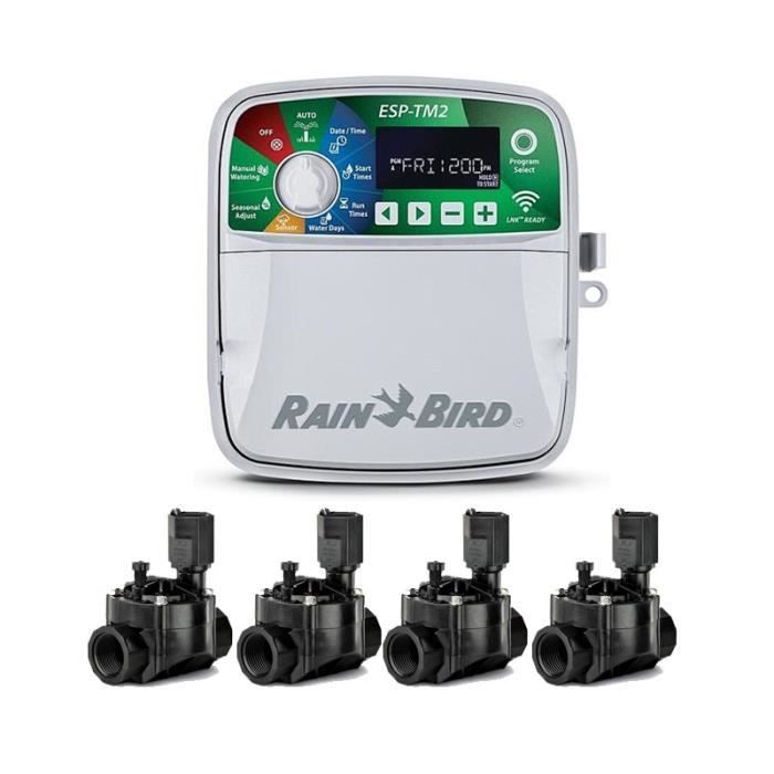 Programmateur d'arrosage - Rain Bird - ESP-TM2 - 4 zones - 4 électrovannes - Intérieur